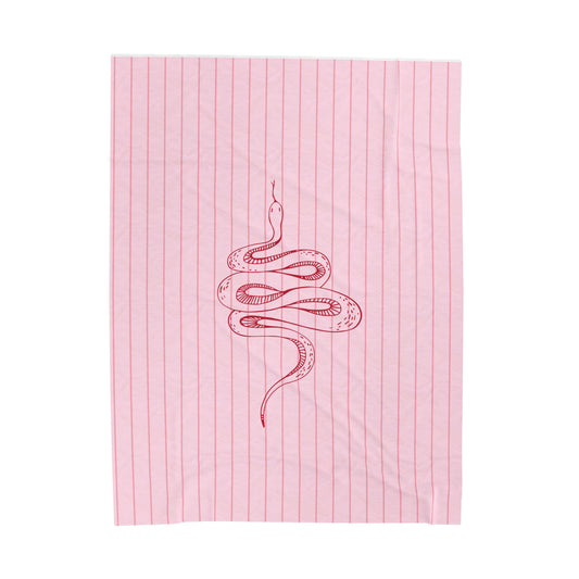 Pink Snake Plush Blanket