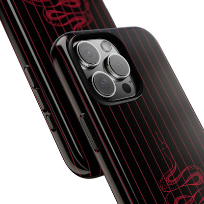 Red Snake Black iPhone Case