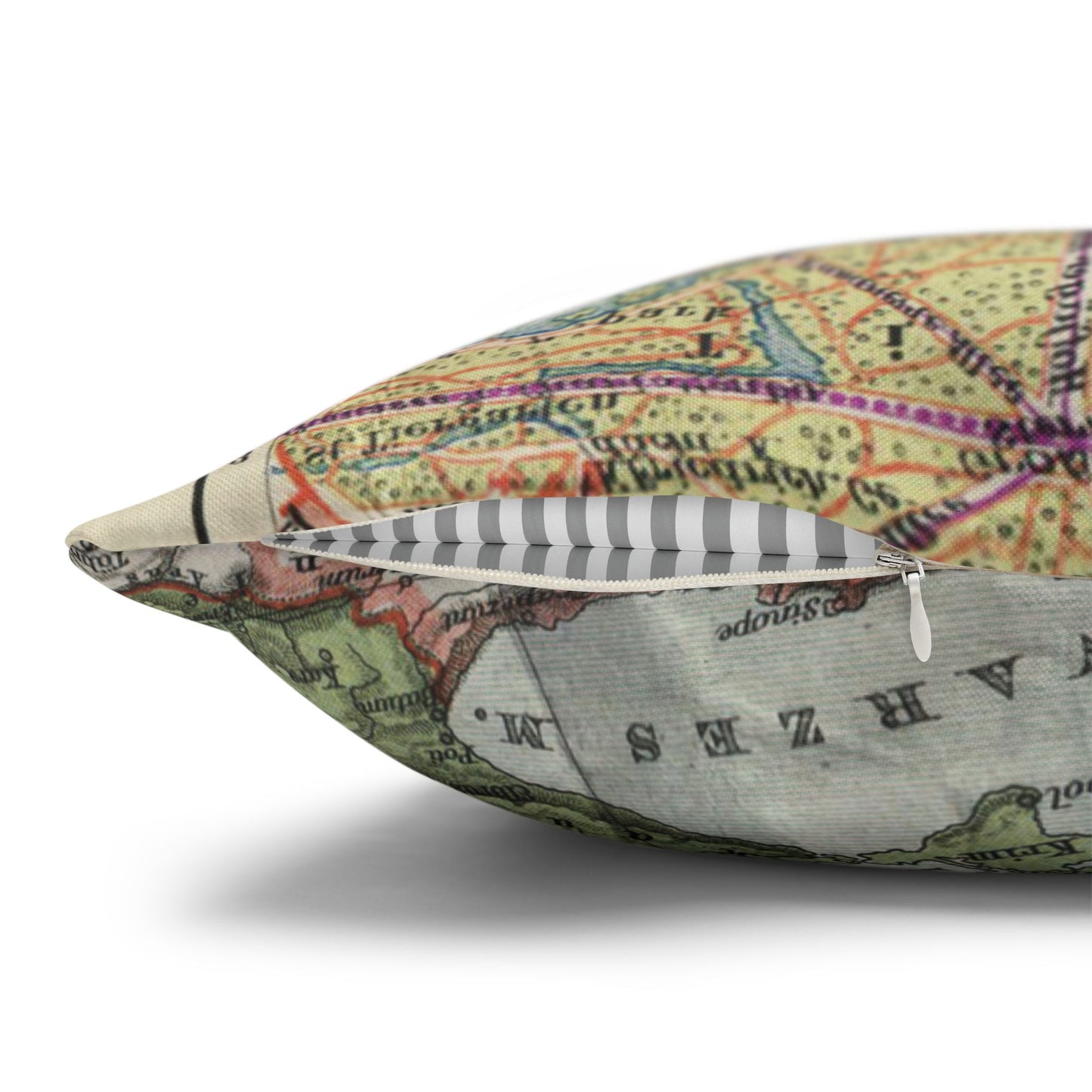 Map-Inspired Decorative Pillow