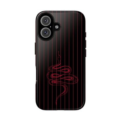 Red Snake Black iPhone Case