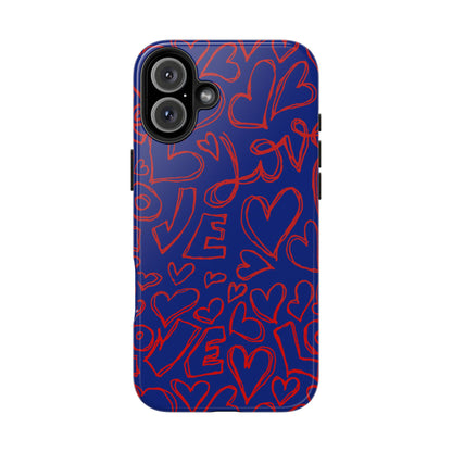 Love Love Blue iPhone Case