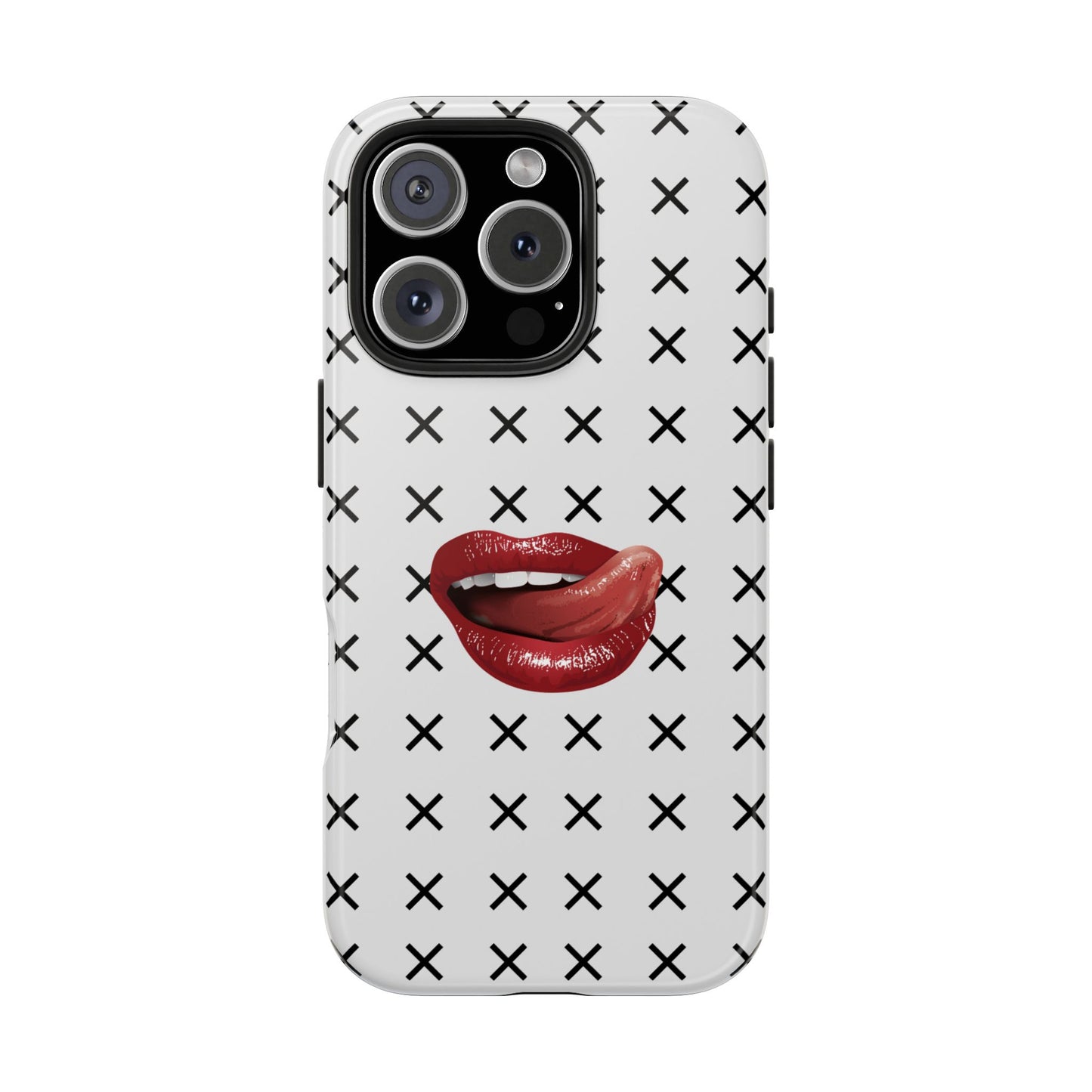 Forbidden Lips White iPhone Case