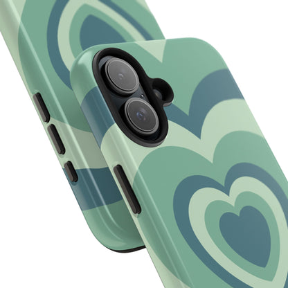 Infinity Green Hearts iPhone Case