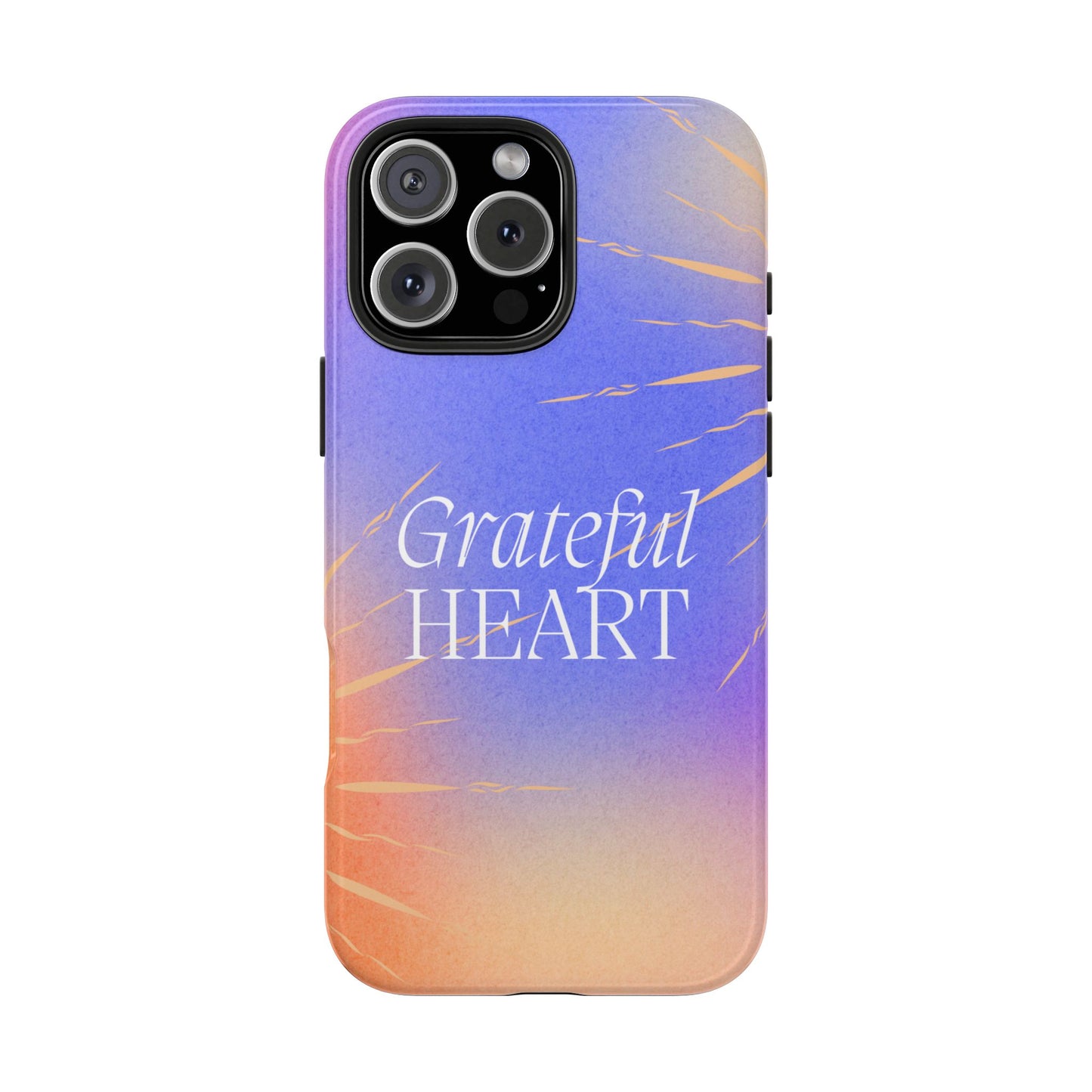 Funda para iPhone con corazón agradecido en color azul