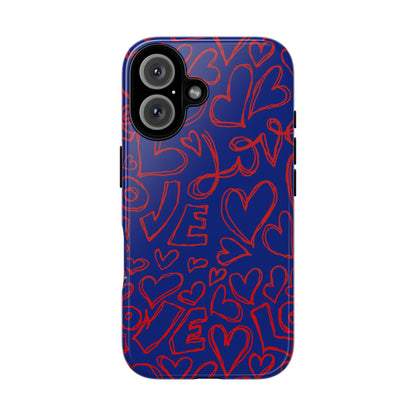 Love Love Blue iPhone Case