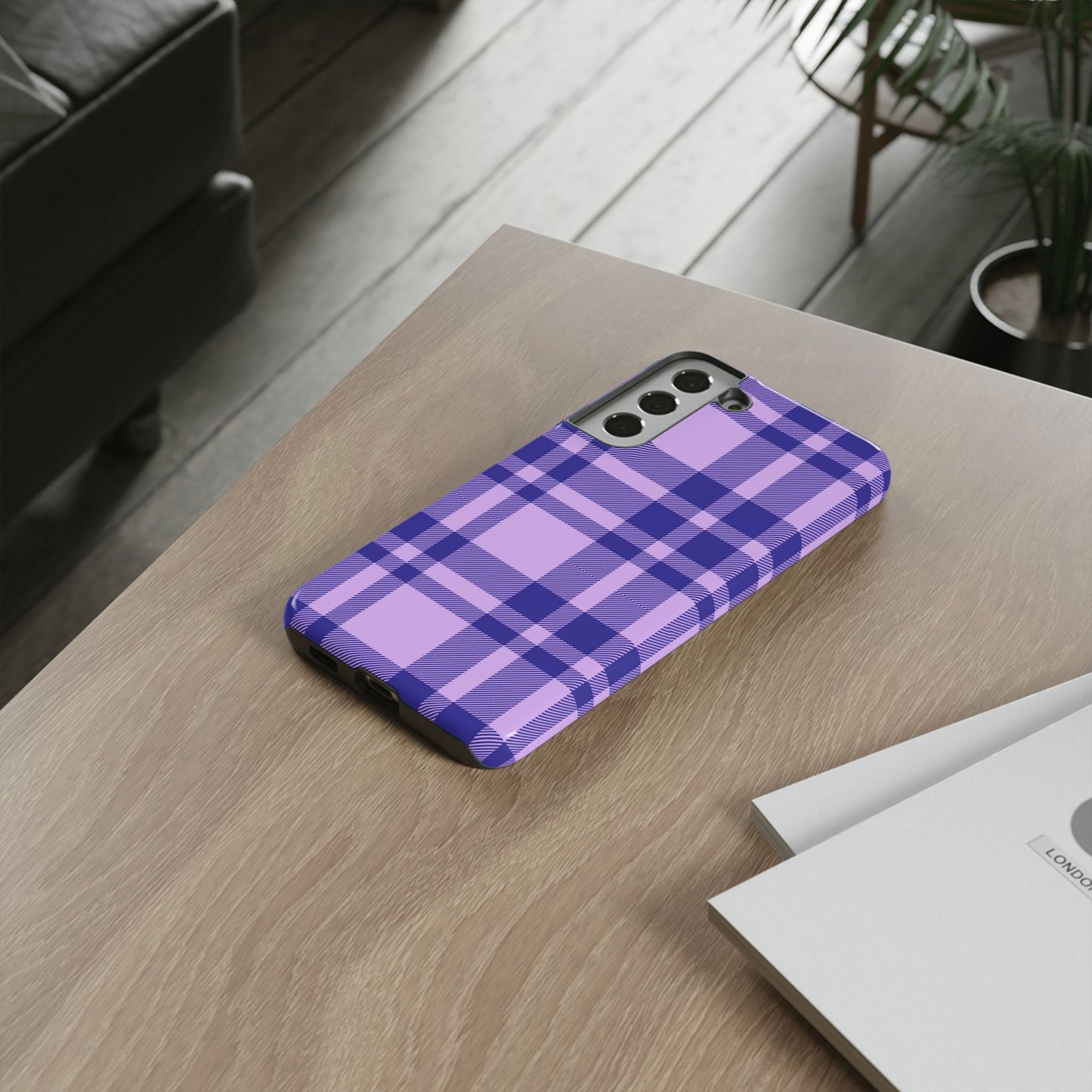 Purple Plaid Samsung Case