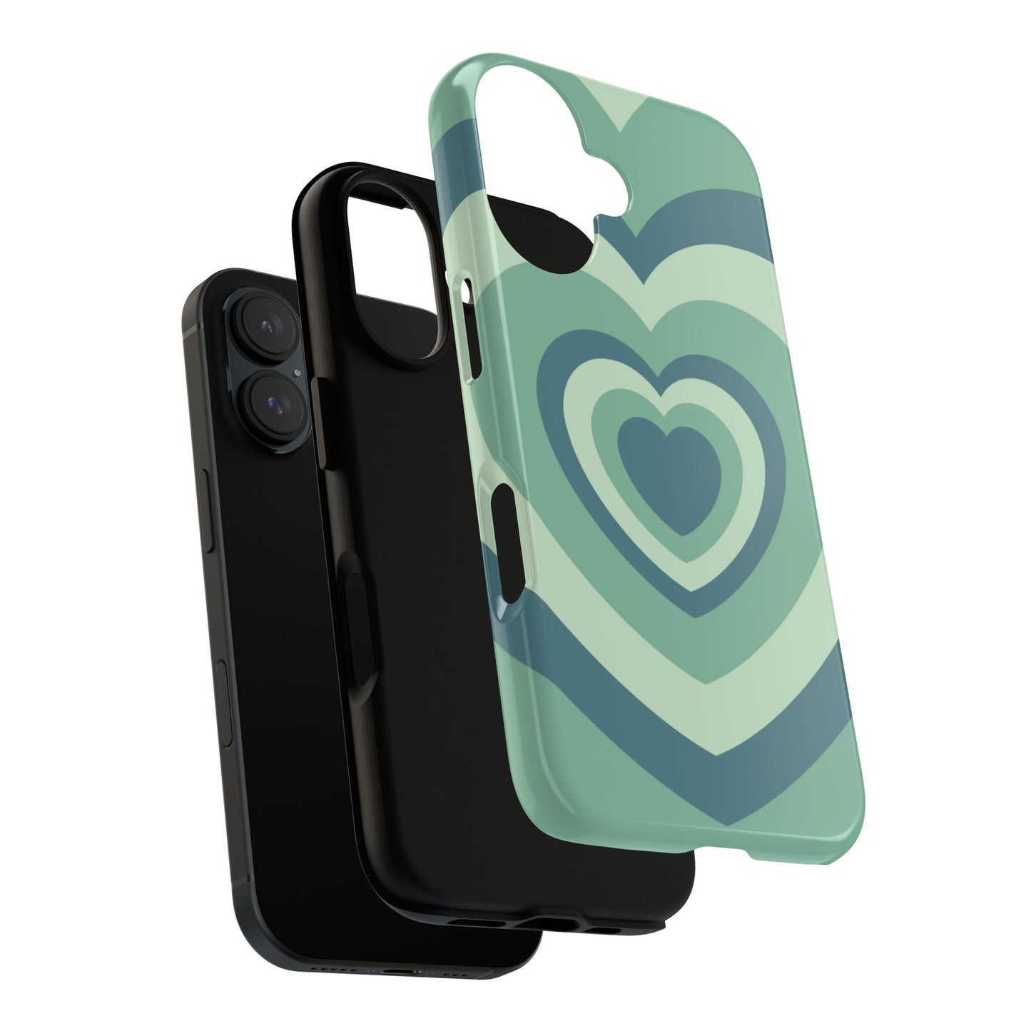 Infinity Green Hearts iPhone Case