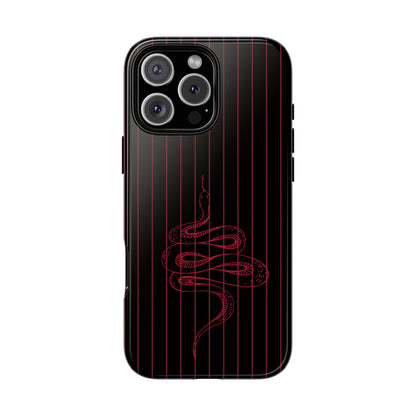 Red Snake Black iPhone Case