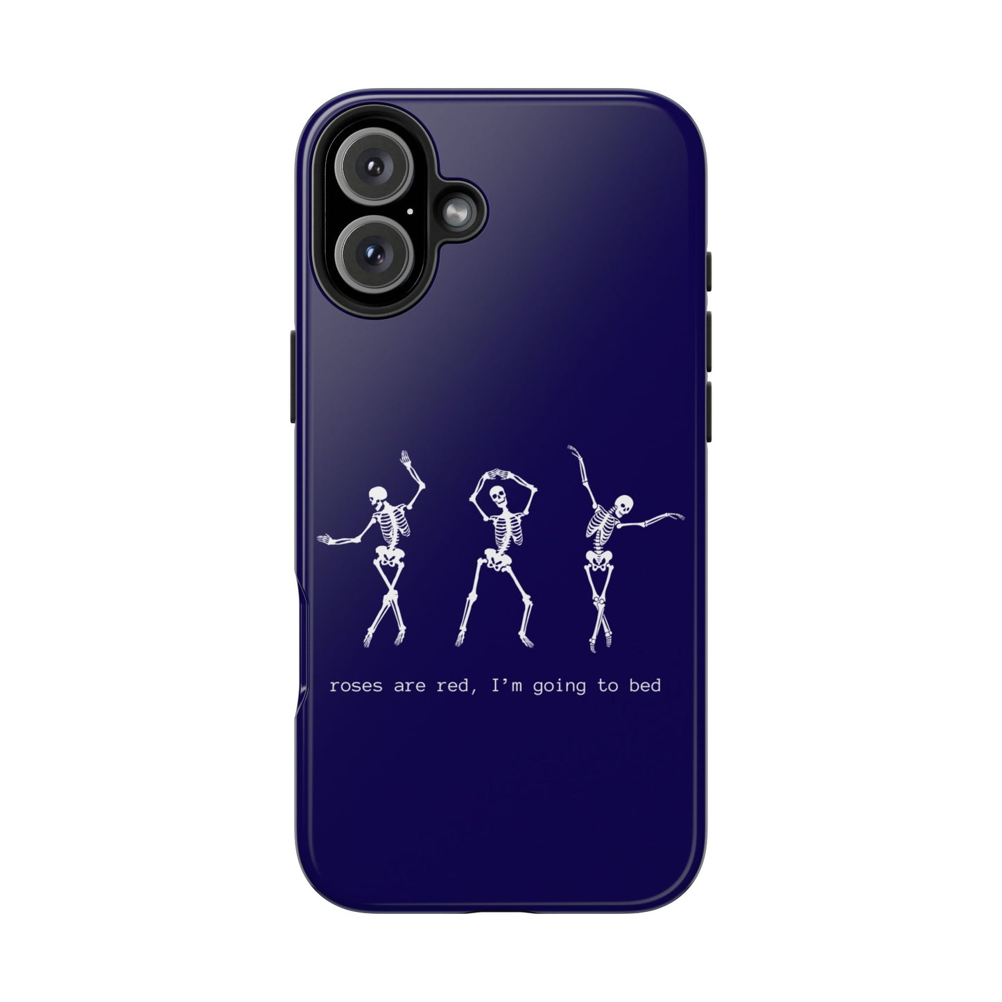 Dancing Skeletons Dark Blue iPhone Case