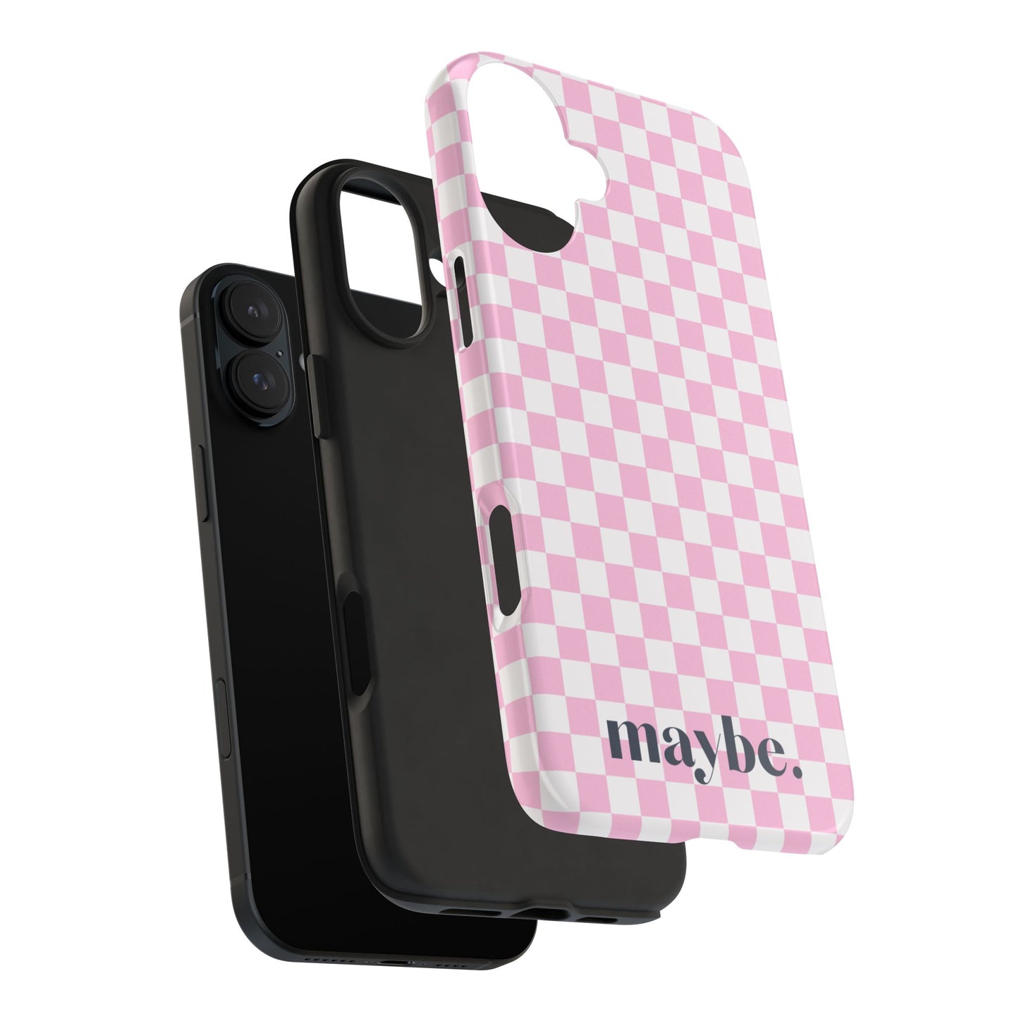 Maybe Chessboard Pink iPhone Case