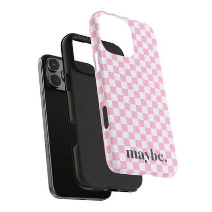 Maybe Chessboard Pink iPhone Case