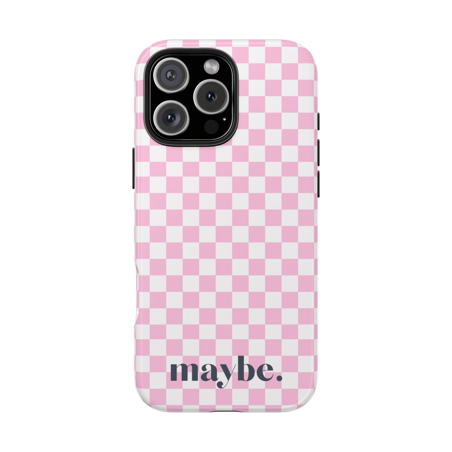 Maybe Chessboard Pink iPhone Case