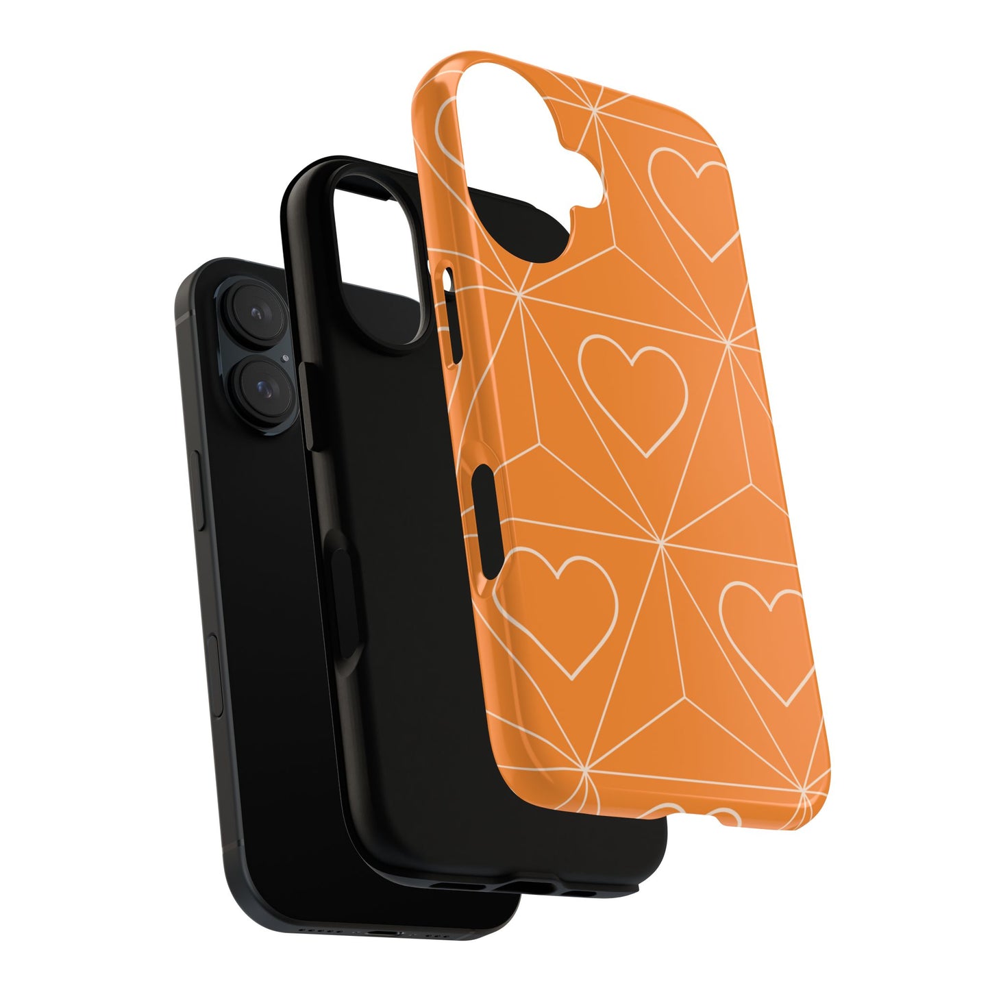 Orange Hearts iPhone Case