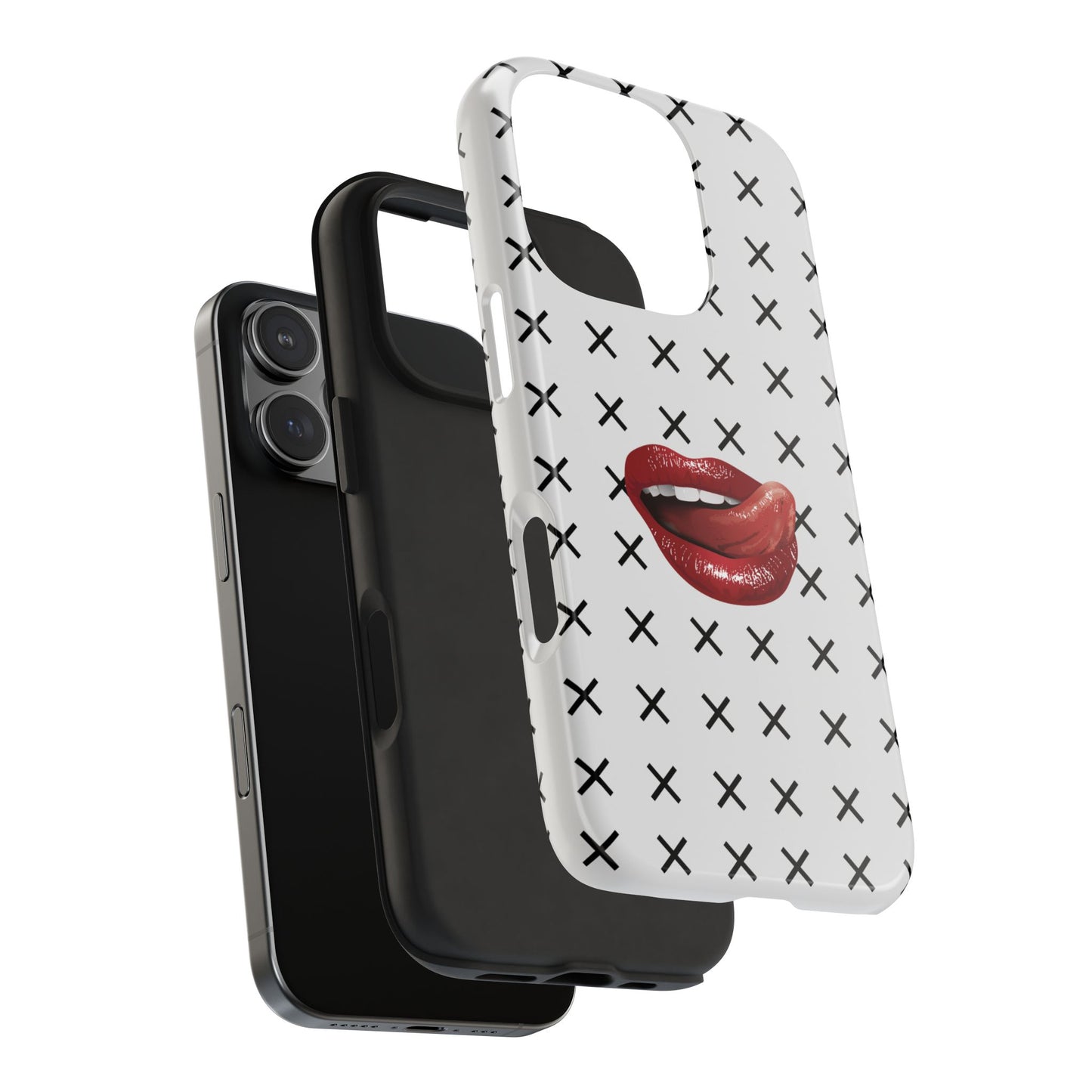 Forbidden Lips White iPhone Case