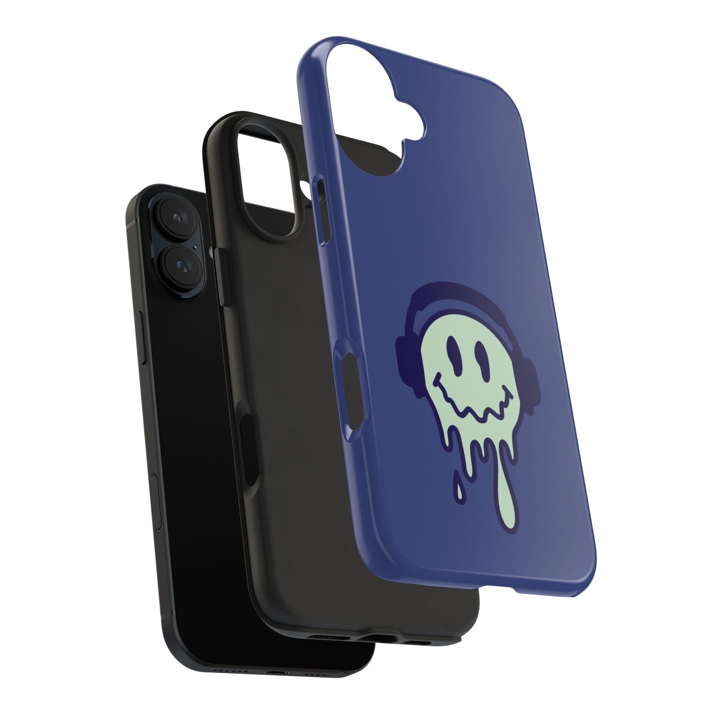 Blue Smiley Face iPhone Case