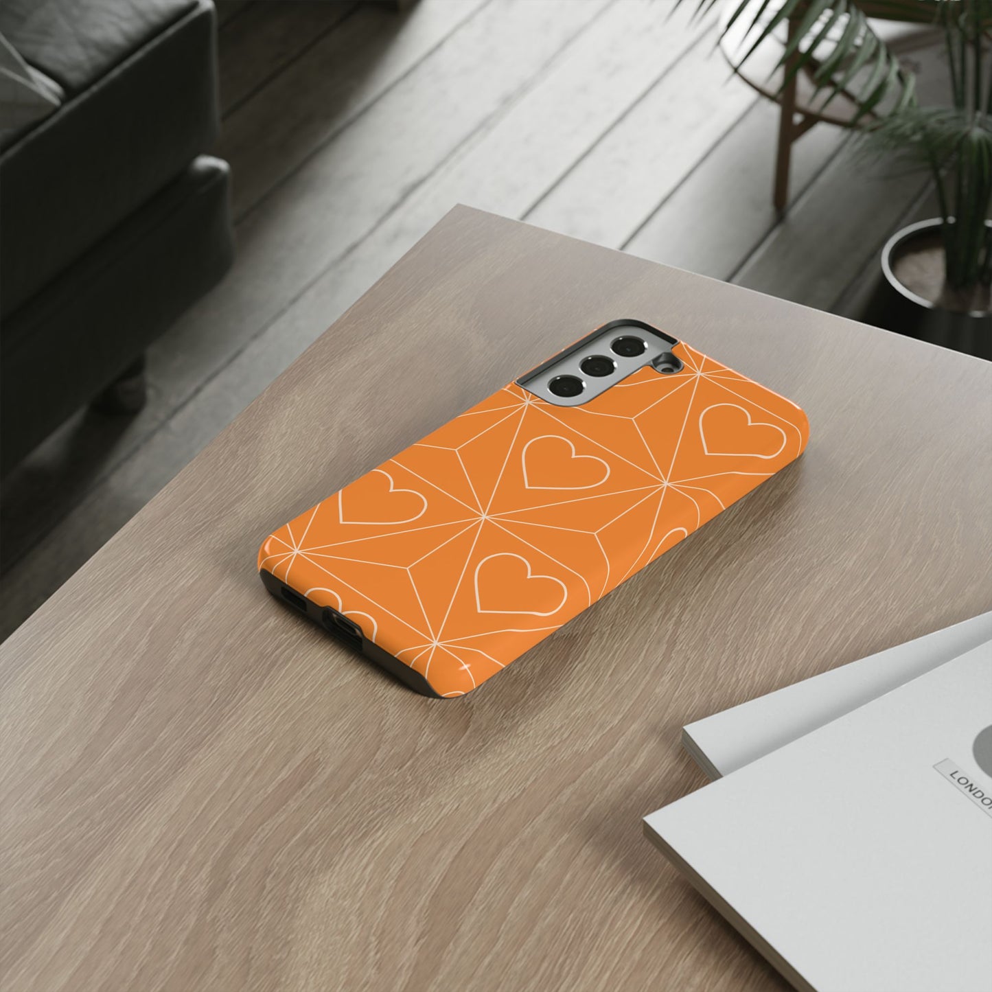 Orange Hearts Samsung Case