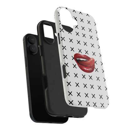 Forbidden Lips White iPhone Case