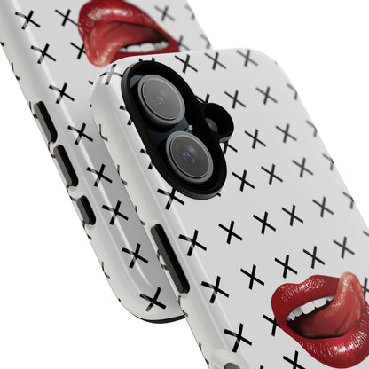 Forbidden Lips White iPhone Case