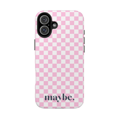 Maybe Chessboard Pink iPhone Case