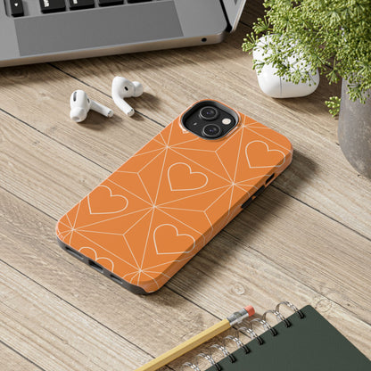 Orange Hearts iPhone Case