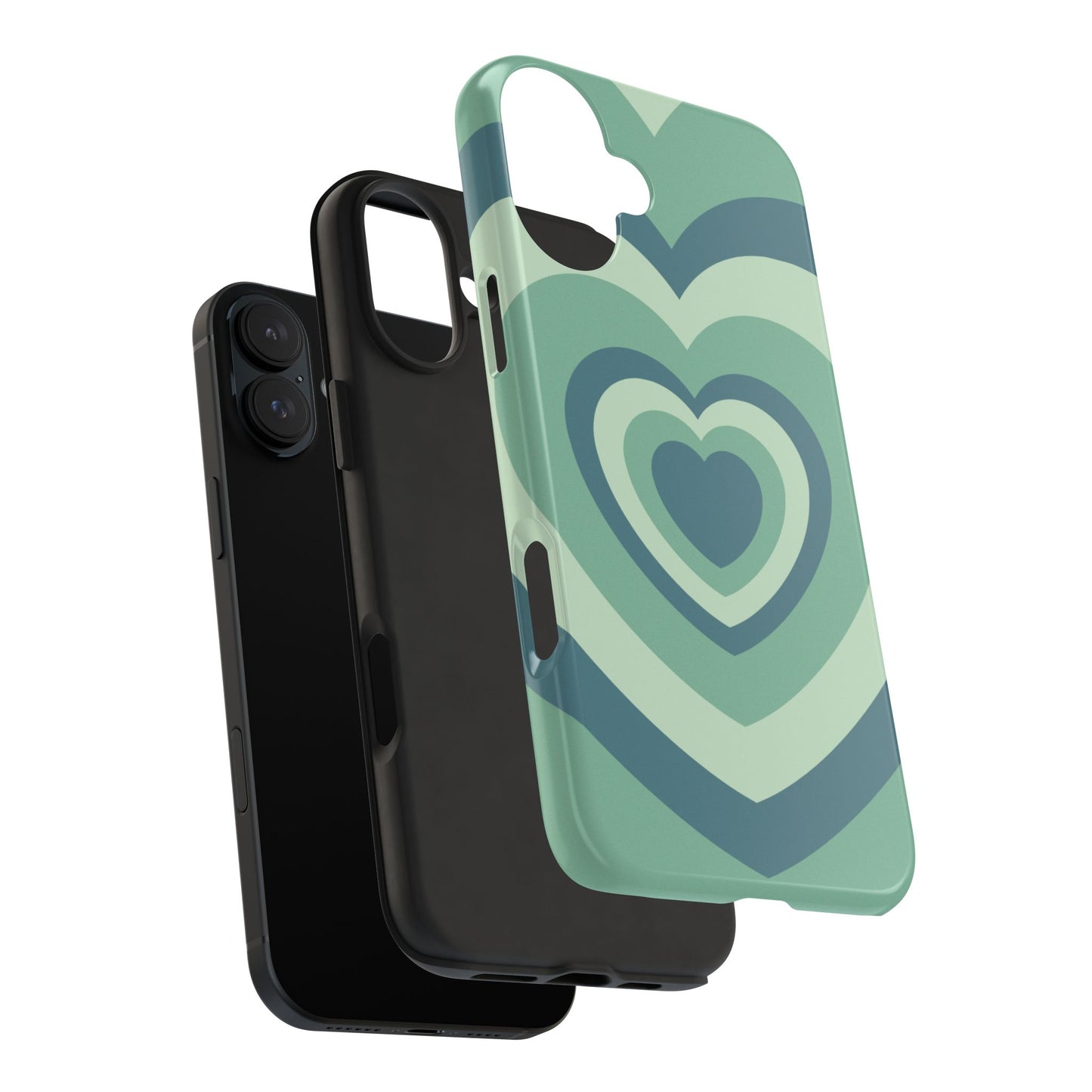 Infinity Green Hearts iPhone Case