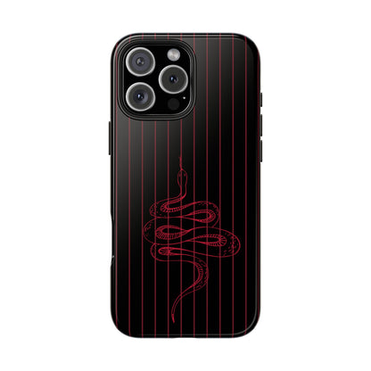 Red Snake Black iPhone Case