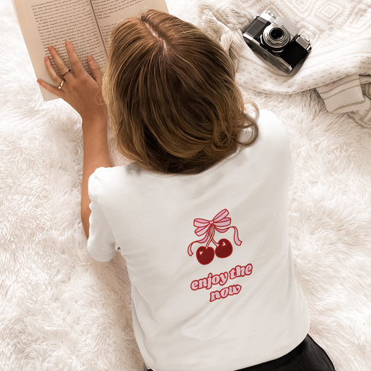 Cherry Enjoy the Now Graphic T-Shirt