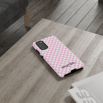 Maybe Chessboard Pink Samsung Case