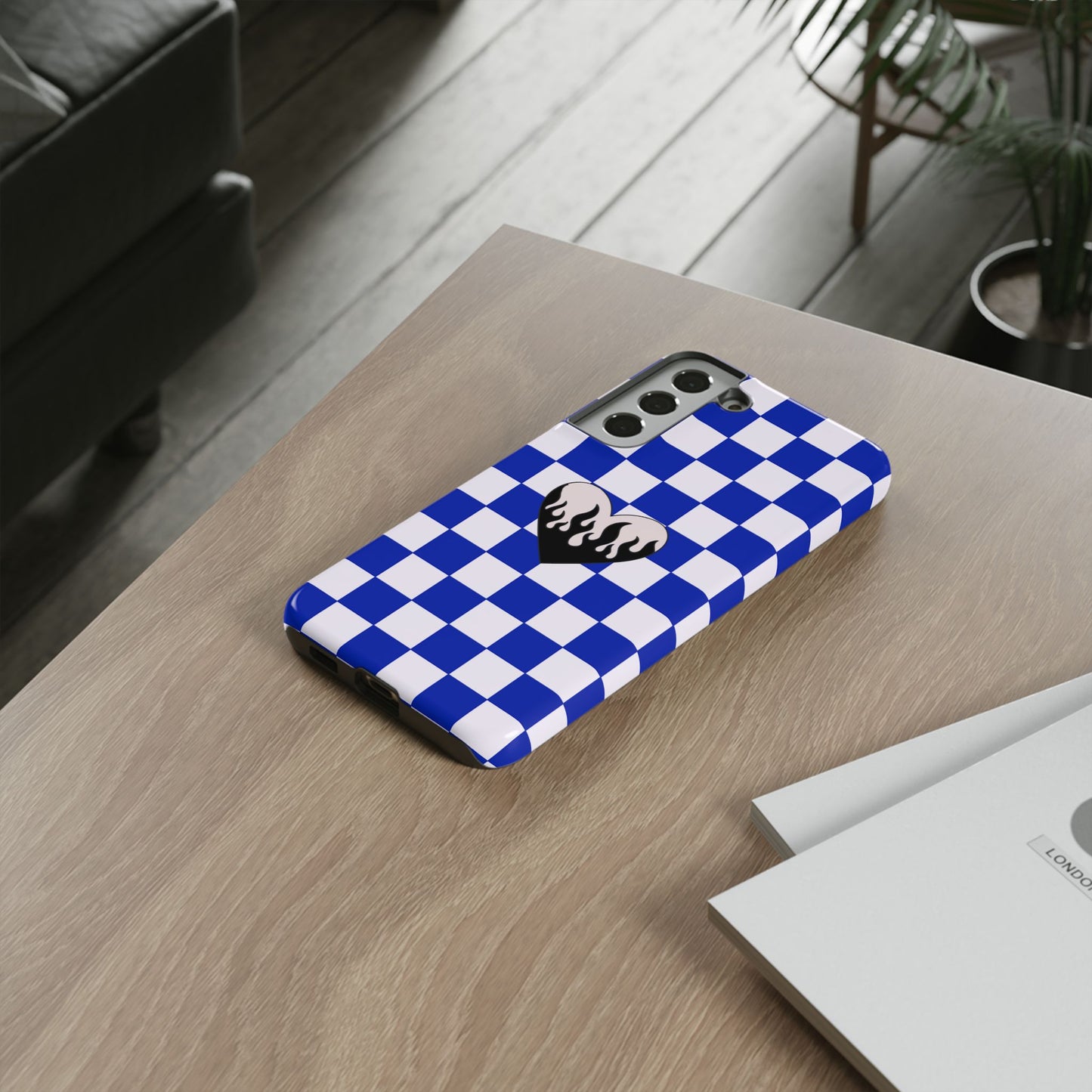 Blue Chessboard Samsung Case