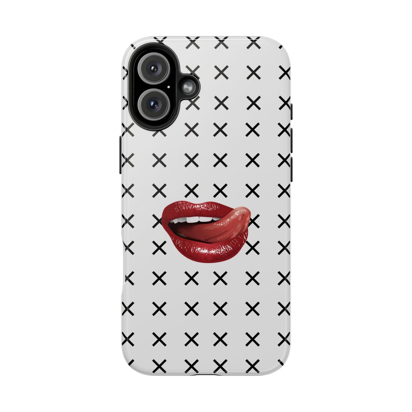 Forbidden Lips White iPhone Case