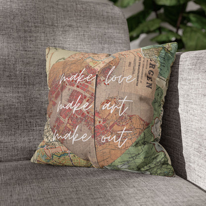 Map-Inspired Decorative Pillow