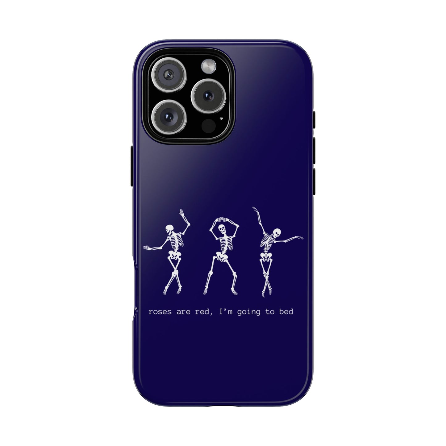 Dancing Skeletons Dark Blue iPhone Case