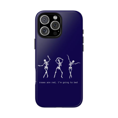 Dancing Skeletons Dark Blue iPhone Case