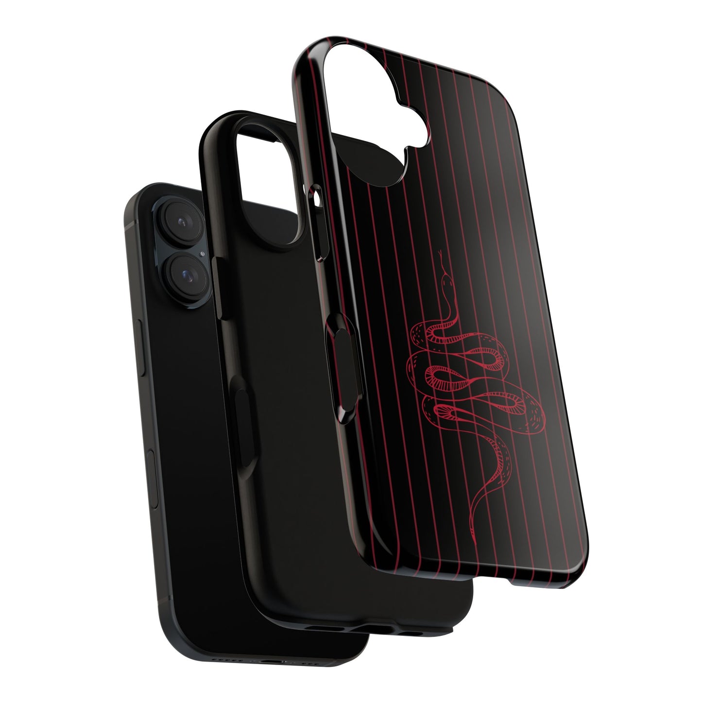 Red Snake Black iPhone Case