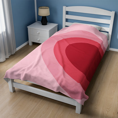 Heart Pink Plush Blanket