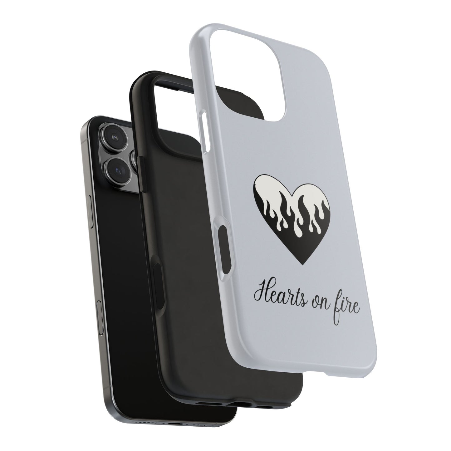 Hearts On Fire Grey iPhone Case