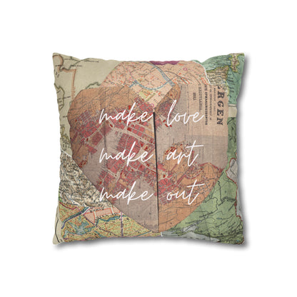 Map-Inspired Decorative Pillow