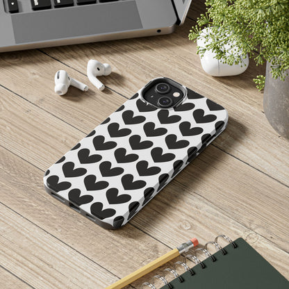 Black Hearts iPhone Case