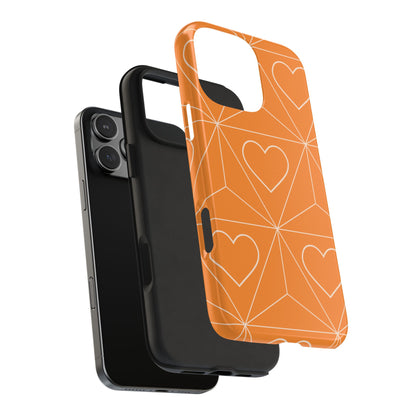 Orange Hearts iPhone Case