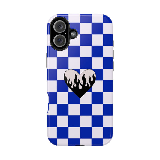 Blue Chessboard iPhone Case