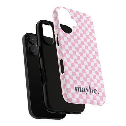 Maybe Chessboard Pink iPhone Case