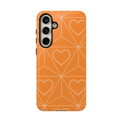 Orange Hearts Samsung Case