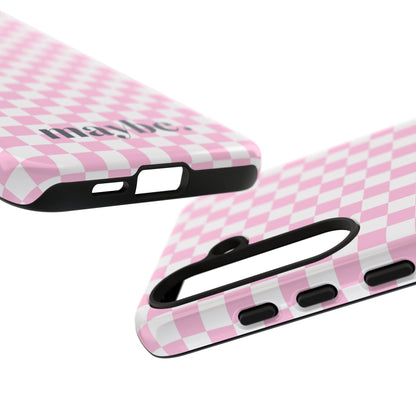 Maybe Chessboard Pink Samsung Case