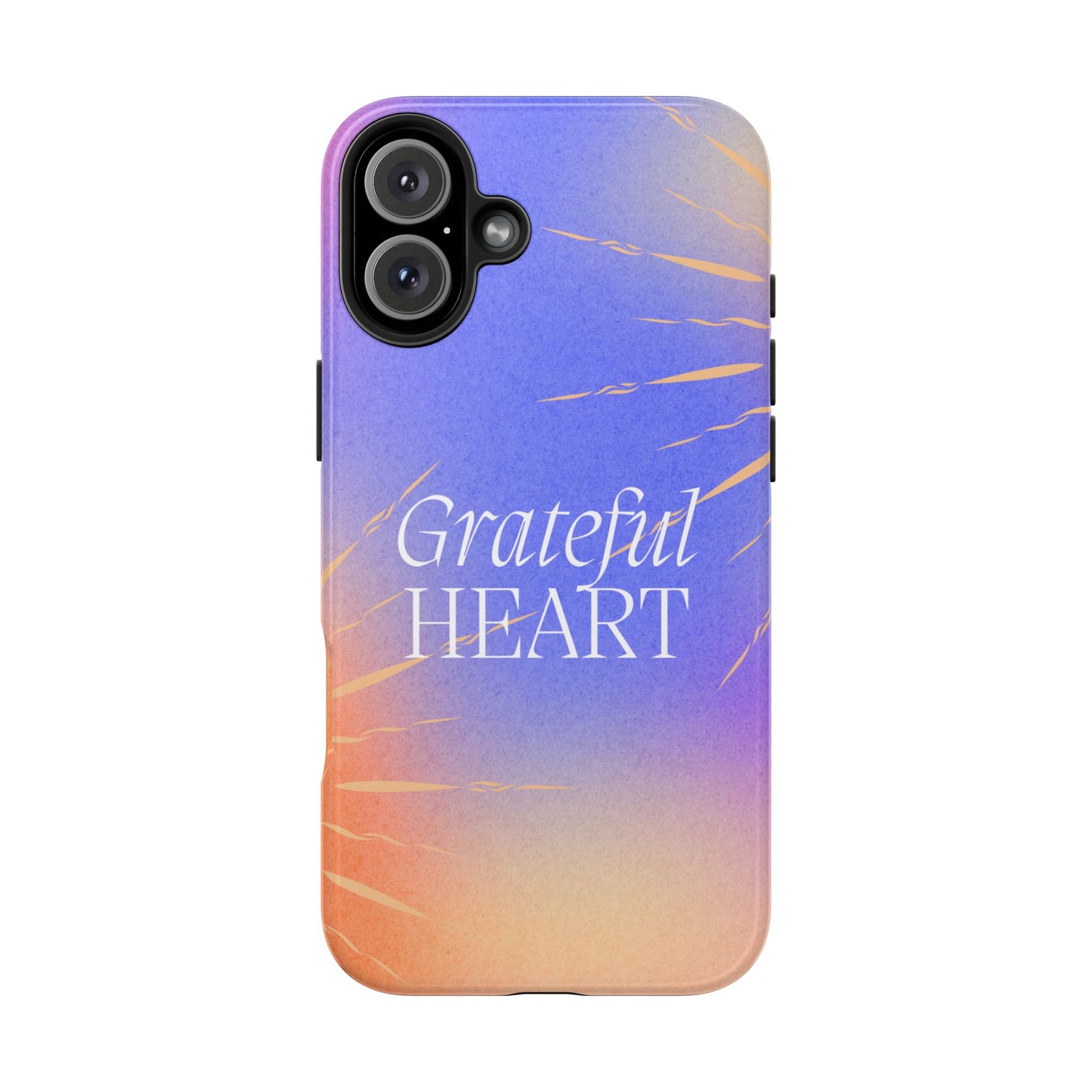 Funda para iPhone con corazón agradecido en color azul