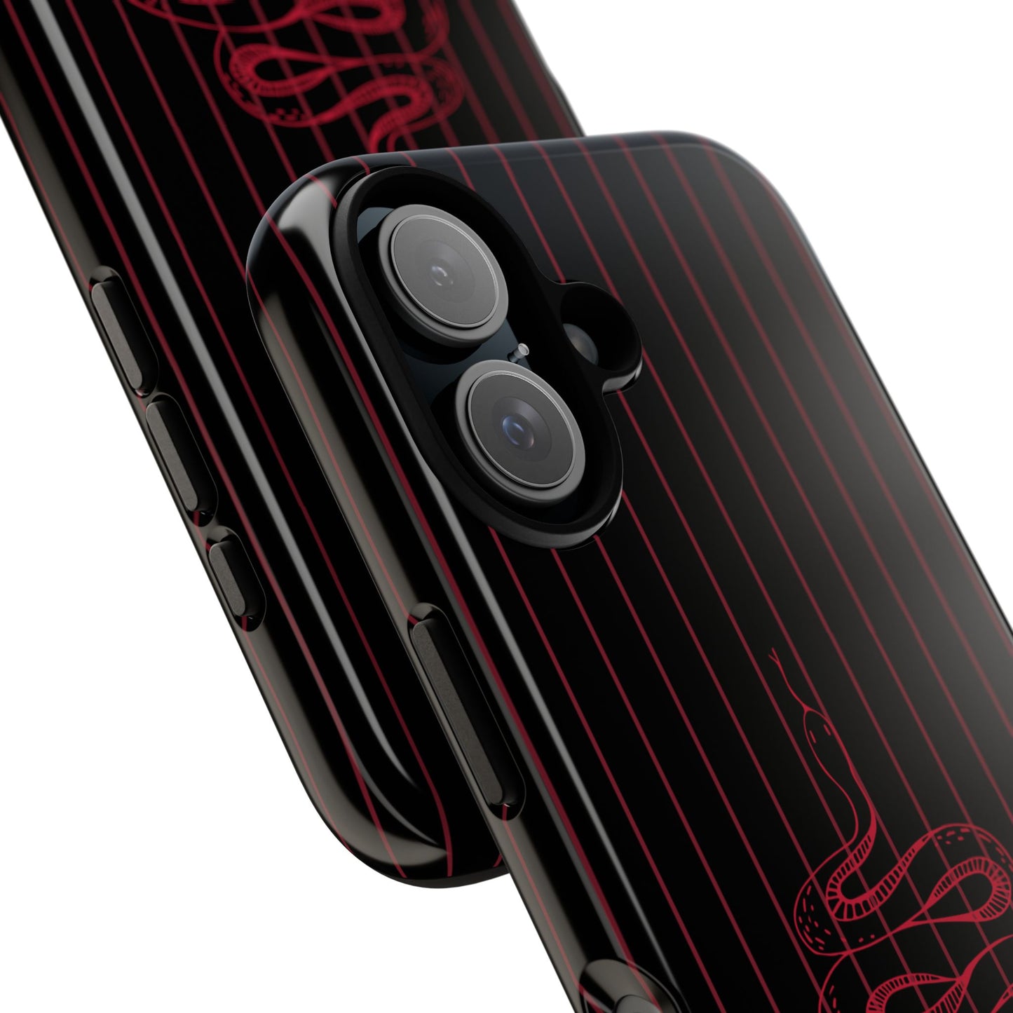 Red Snake Black iPhone Case