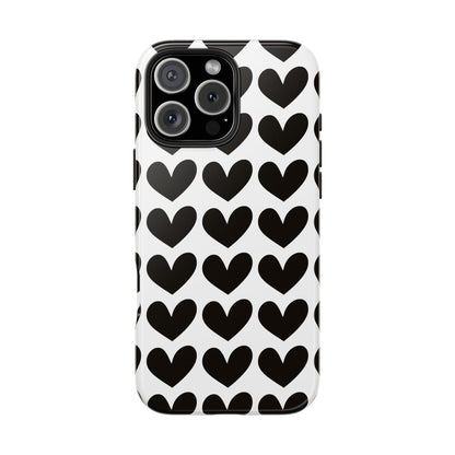 Black Hearts iPhone Case