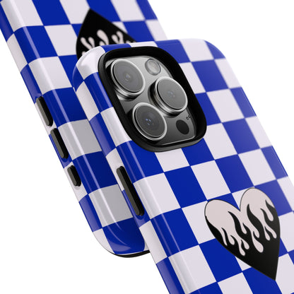 Blue Chessboard iPhone Case