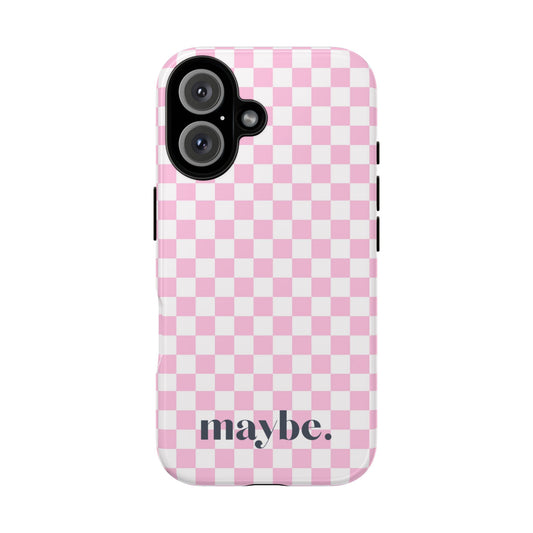 Maybe Chessboard Pink iPhone Case