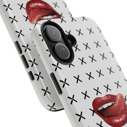 Forbidden Lips White iPhone Case