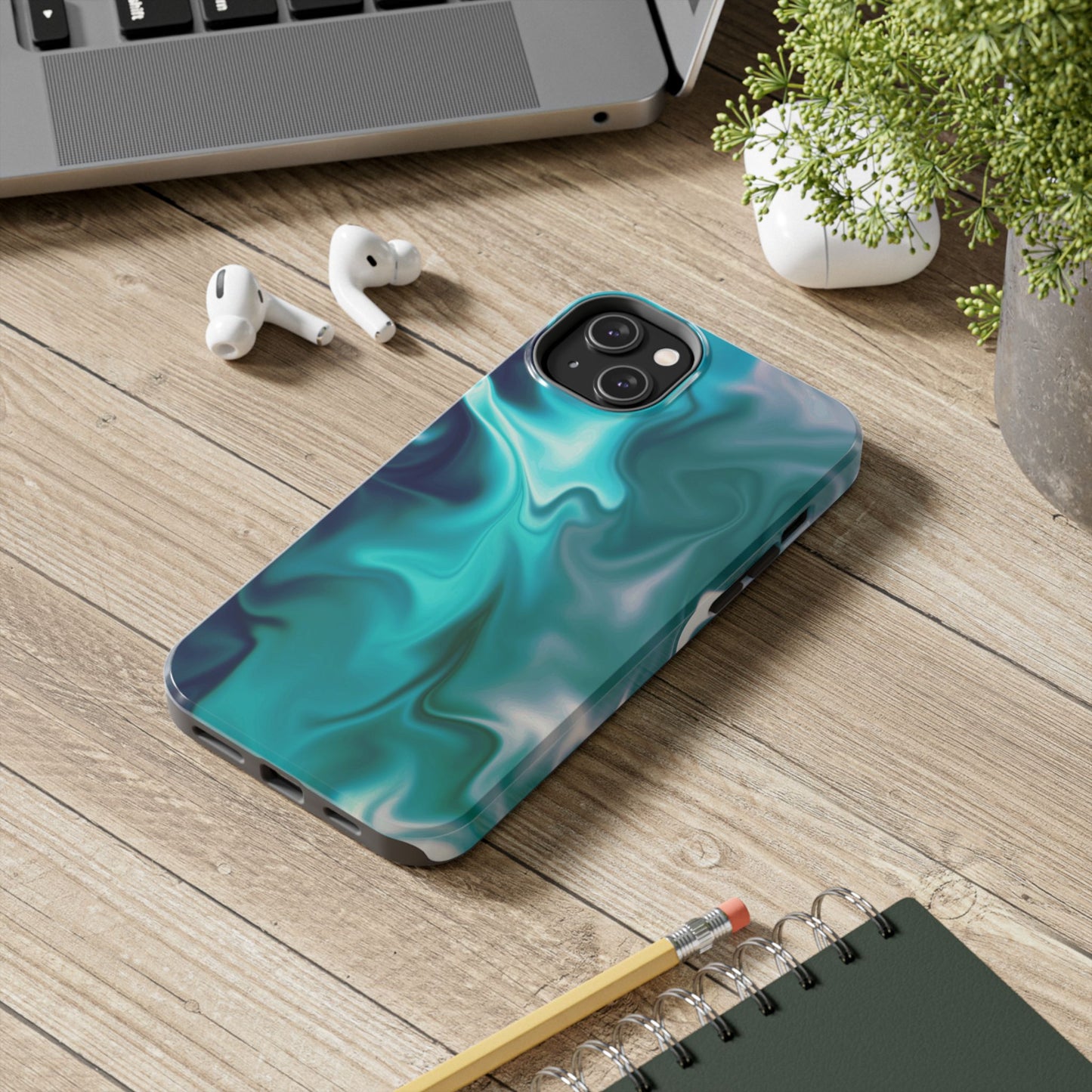 Turquoise Fluid iPhone Case